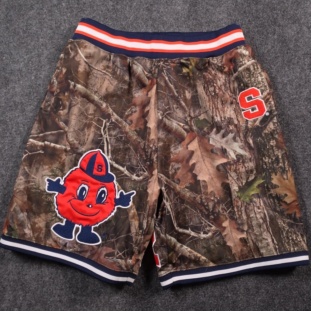 Supreme x Mitchell Ness Syracuse Basketball Shorts Mens S Camo Embroidered